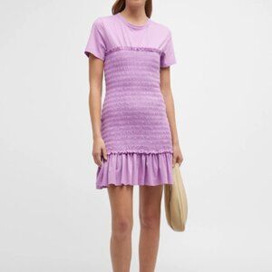 Veronica Beard Tomlin Smocked Purple Mini Dress Size Medium
